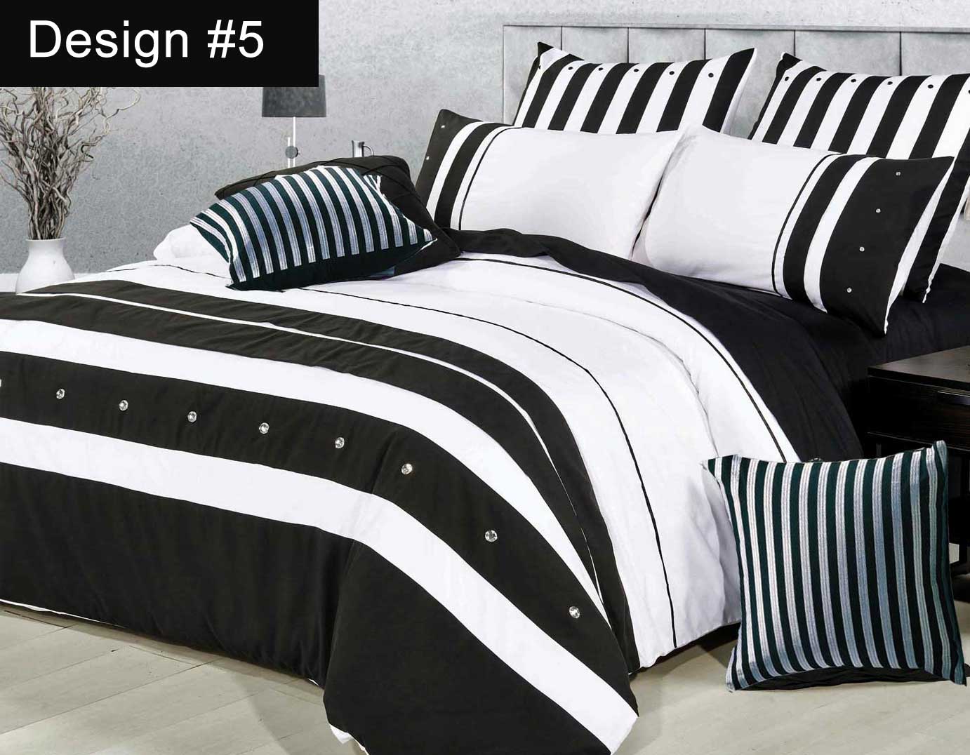 HotelStyle Black White Quilt Cover Set /options( Queen / King / Super