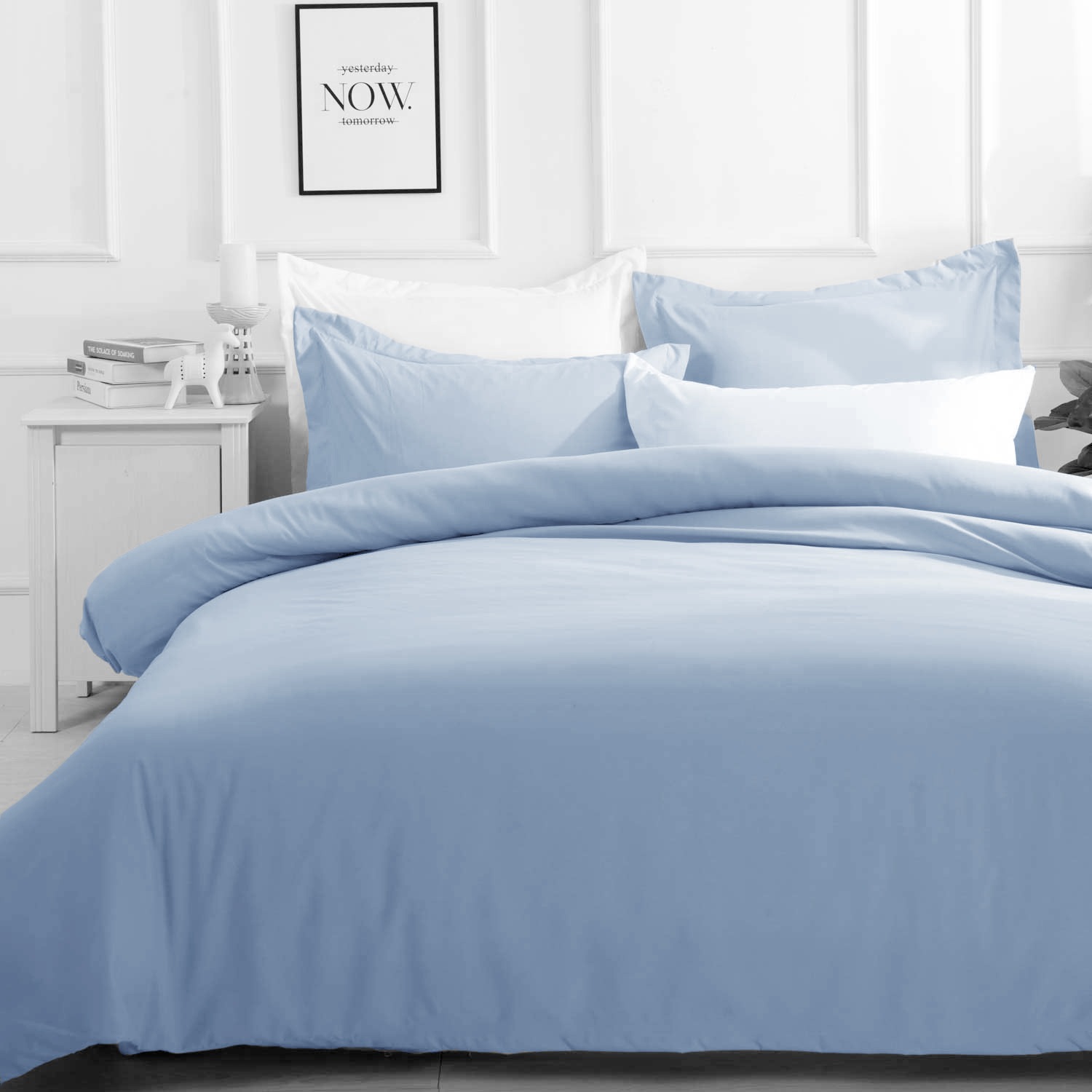 Plain Blue Fog Color Quilt Cover Set / Doona Cover set (Single / Queen ...