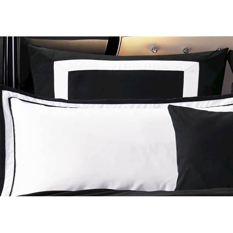 Striped Black White European pillowcases Twin Pack Buy Pillowcases