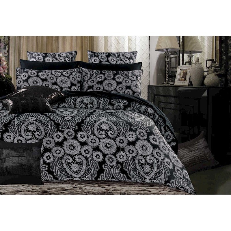 Queen Size Black Batik Style 3pcs Quilt Cover Set Buy Queen