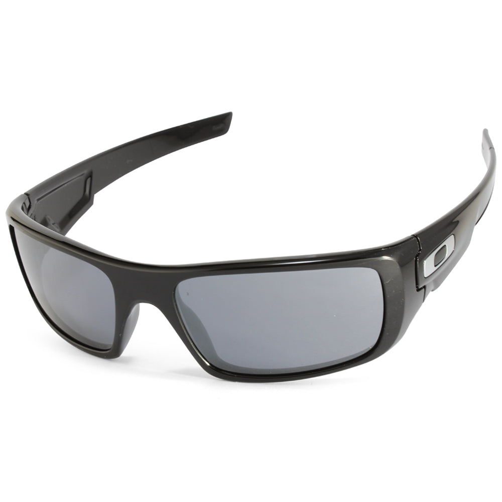 oakley crankshaft men's rectangle sunglasses black iridium lens black frame