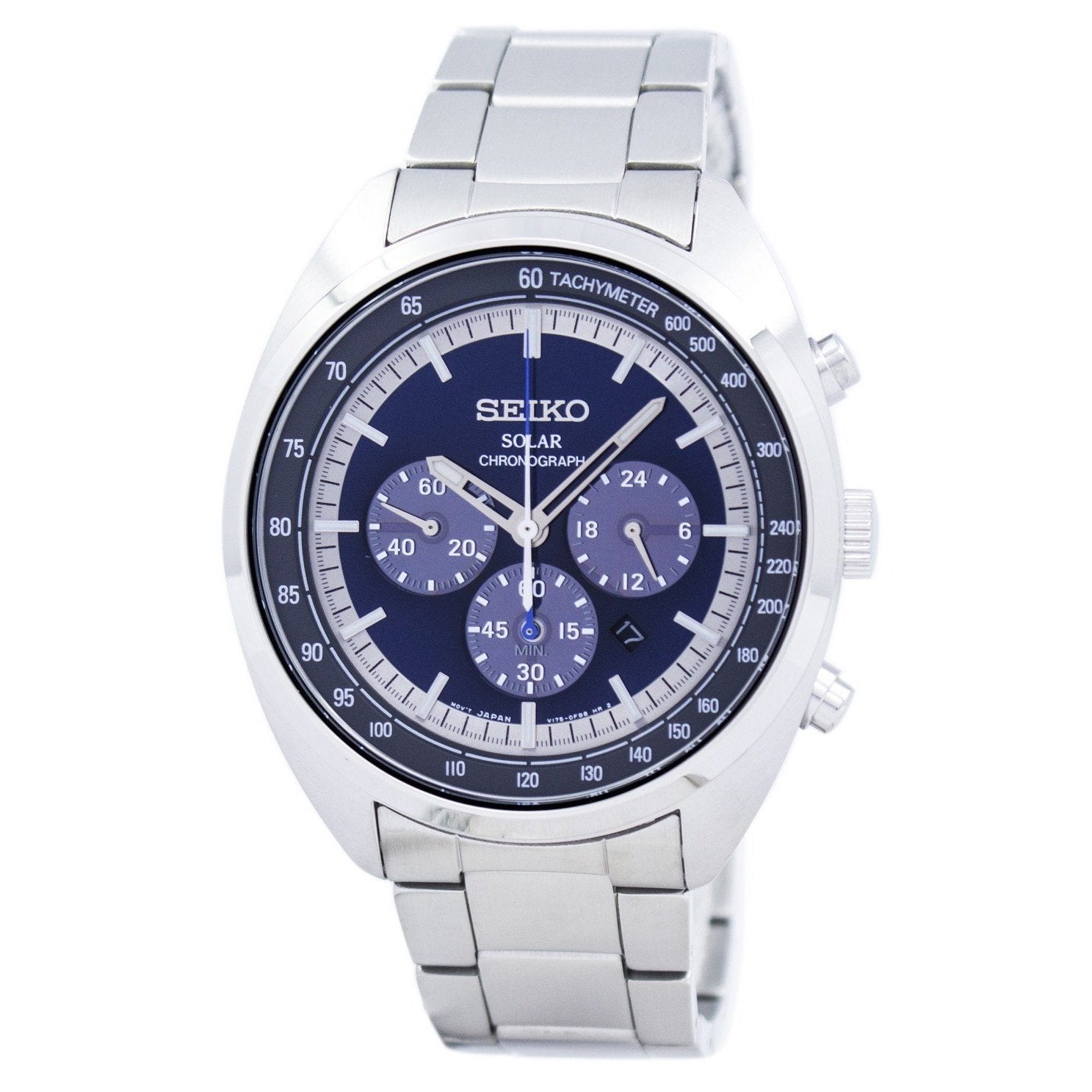 seiko solar chronograph blue