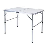 ALUMINIUM FOLDING PORTABLE PICNIC TABLE HEIGHT ADJUSTABLE 90x60