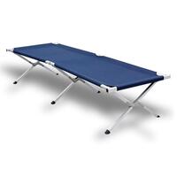 Camping Bed Folding Stretcher Light Weight w/ Carry Bag Camp Portable Navy Blue