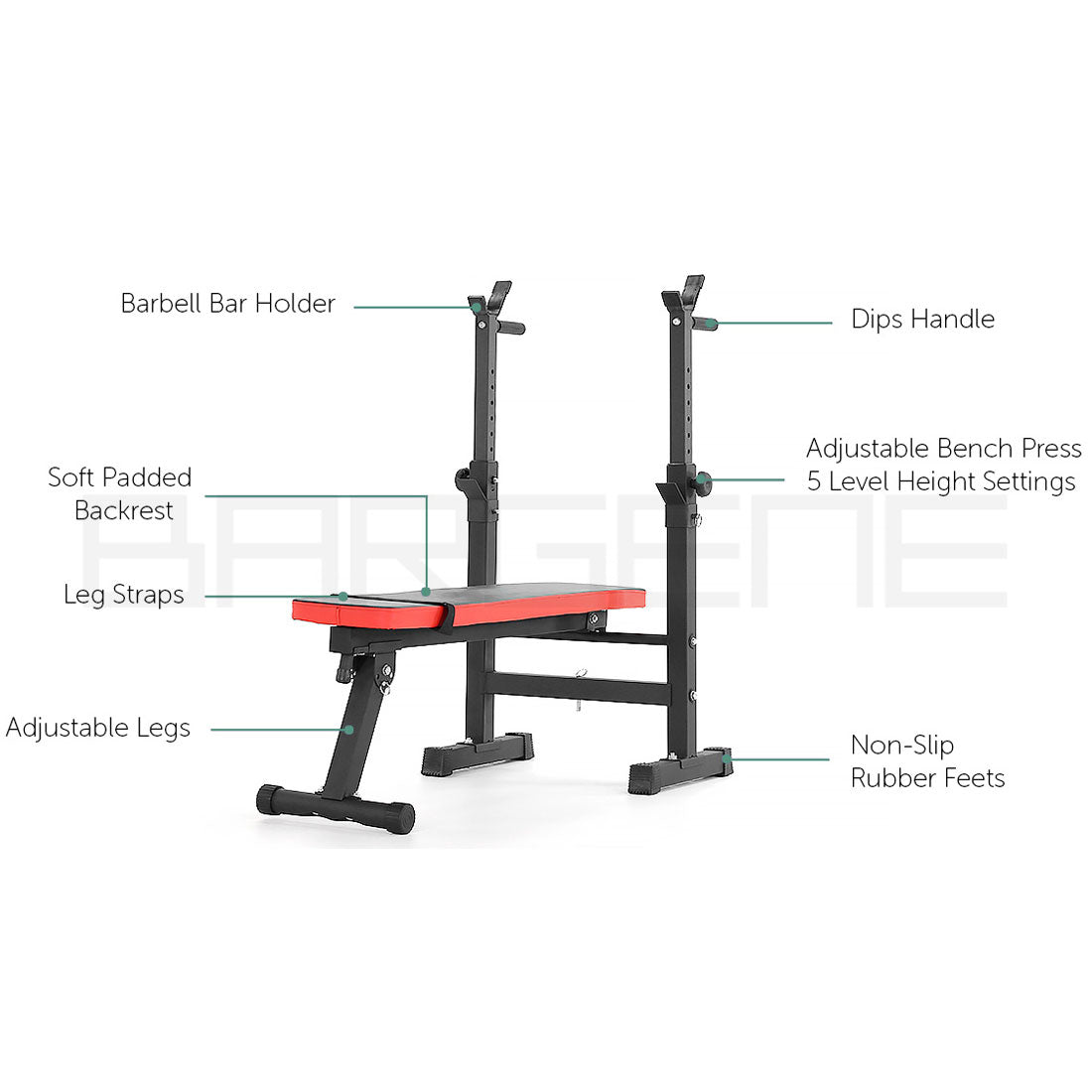 Adjustable Weight Bench Fitness Home Multi Gym Flat Press Incline