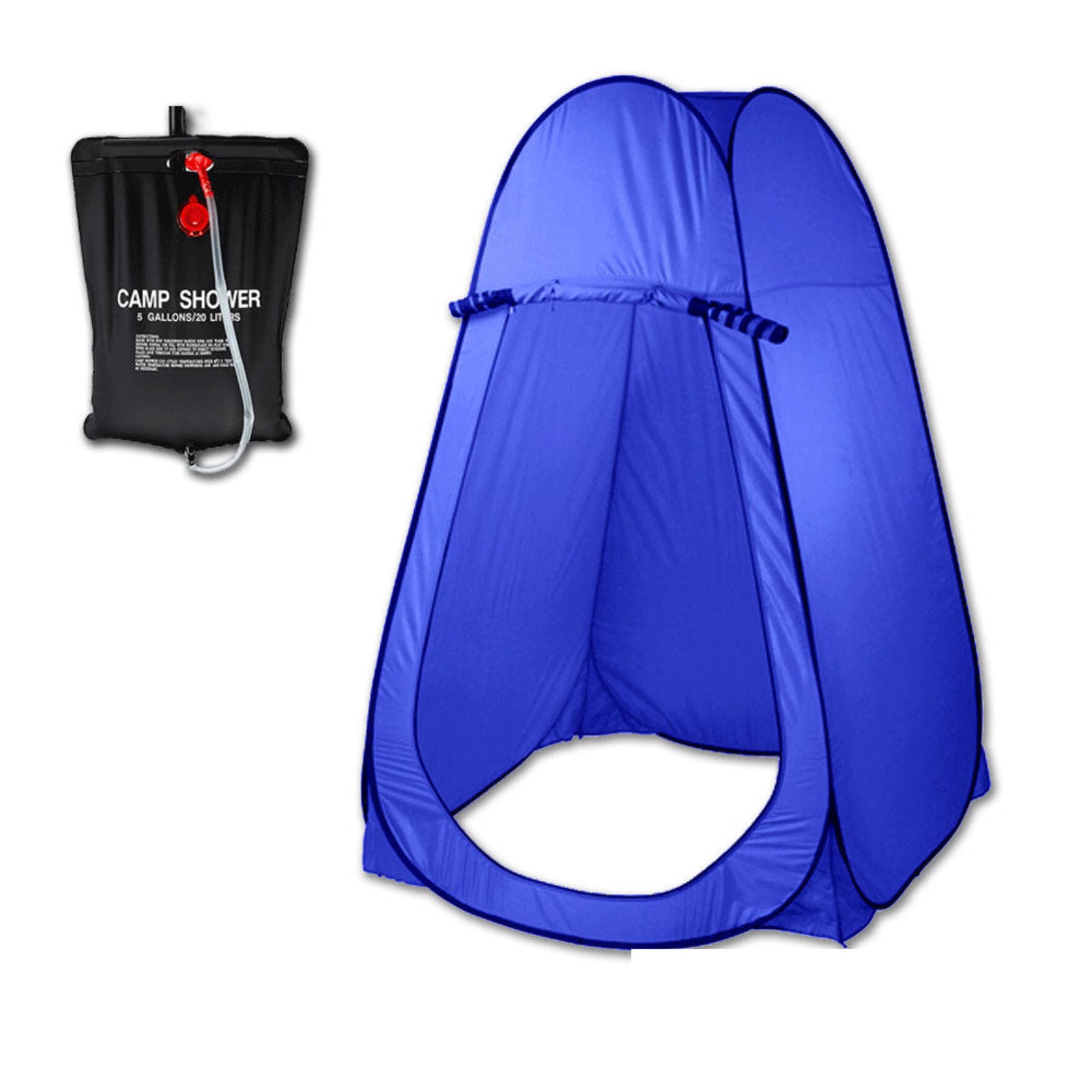 Pop Up Portable Privacy Shower room Tent &20L Outdoor Camping Water Bag Camp Set blue Buy