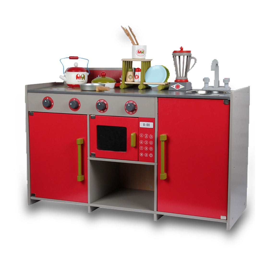 Wooden Kids Kitchen Pretend Play Set Toy Toddler Children Cooking