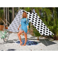 Good Vibes Summer Beach Tent in Black Spots Pattern