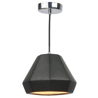 Hubery Diamond Porcelain Pendant Light Black Finish