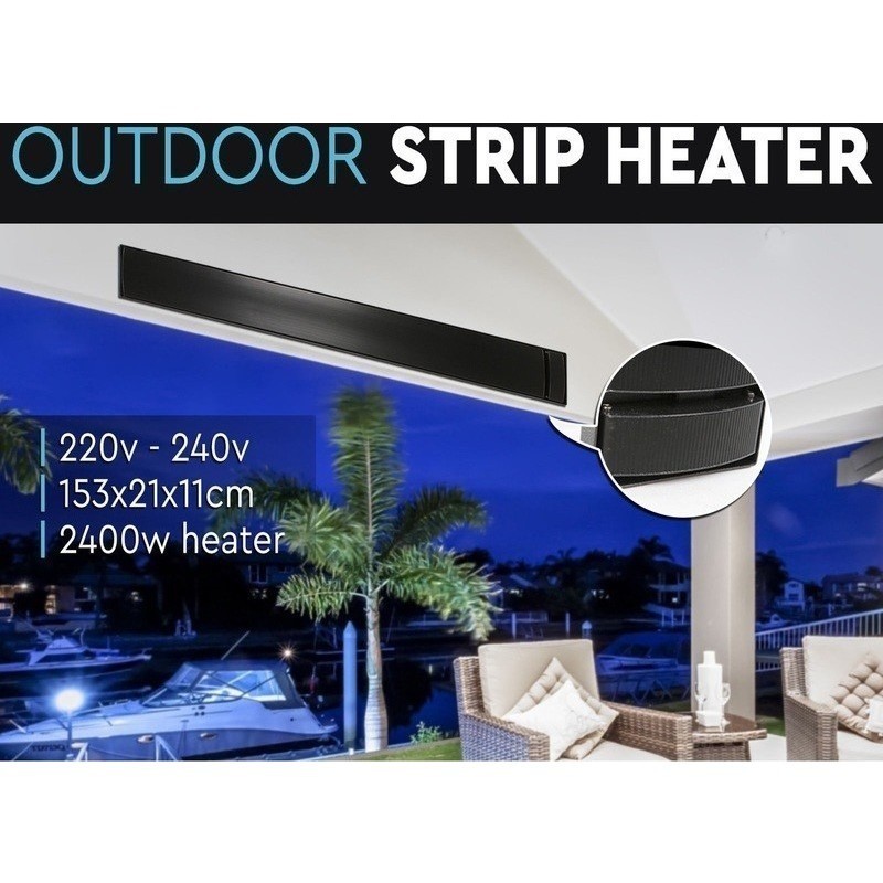 Outdoor Electric Strip Radiant Heater Black 2400W Buy Outdoor Strip Heaters 203299