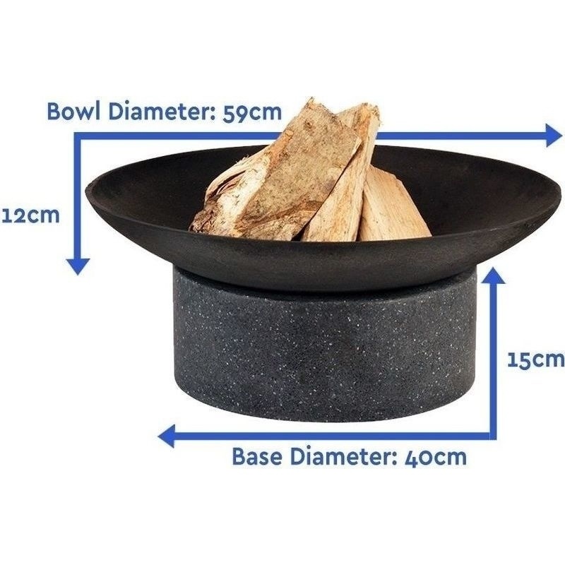 Round Granito Stone Outdoor Open Fire Pit in Black Buy Outdoor Fire Pits 203311