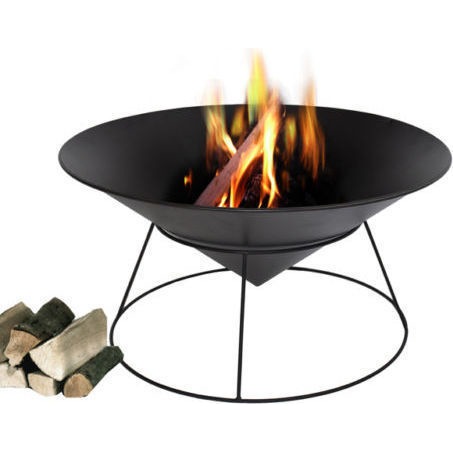 Cast Iron Round Outdoor Fire Pit W Stand In Black Buy Outdoor
