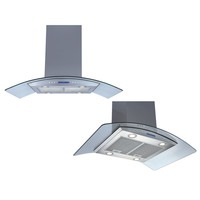 Duro Curved Glass Island Canopy Rangehood 900mm