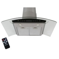 Duro Curved Glass Wall Mount Canopy Rangehood 900mm