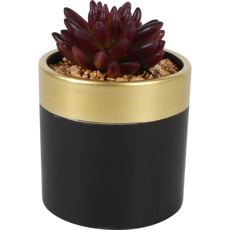 Black Gold Ceramic Planter with Plant Buy Artificial Plants & Flowers
