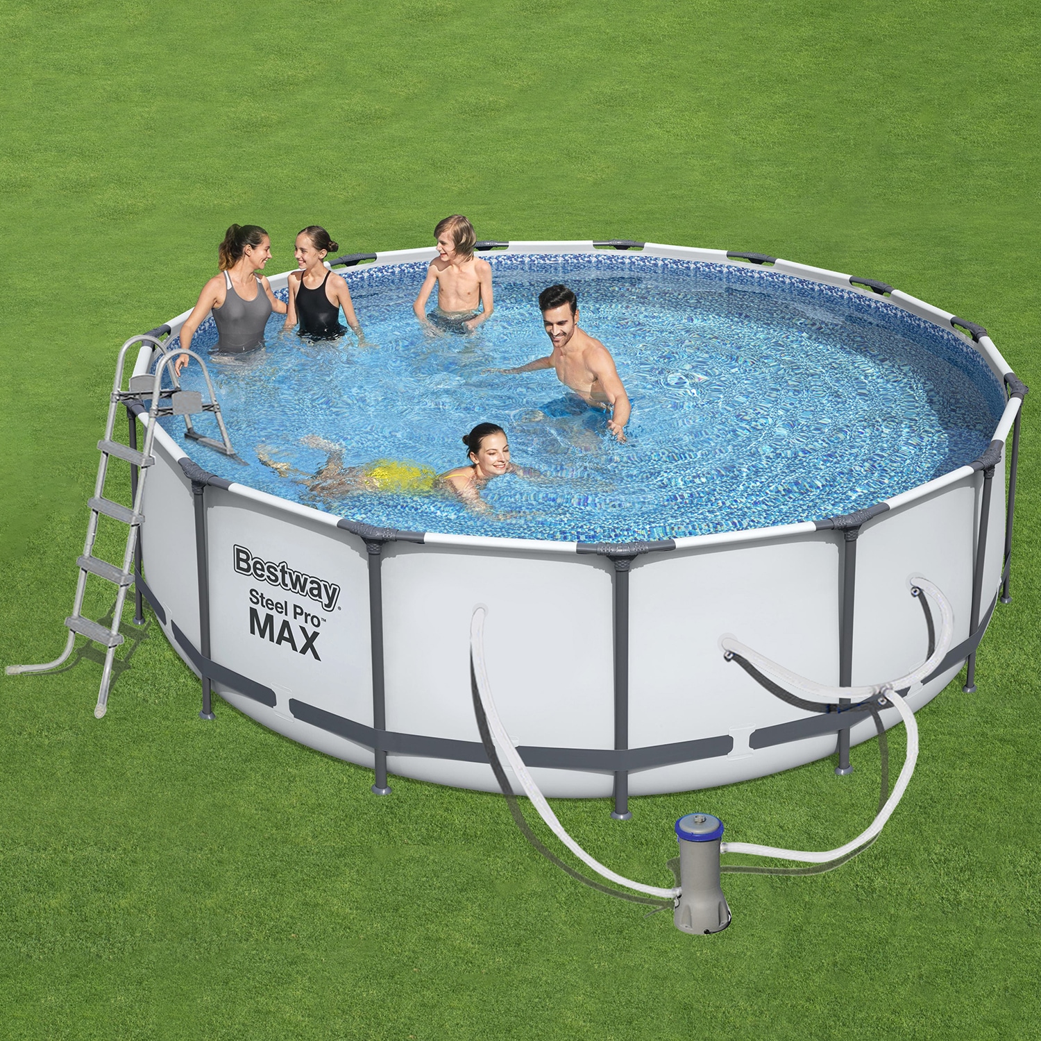 15ft Bestway Steel Pro Max Above Ground Swimming Pool 457cmx122cm 56439