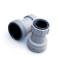 Pair of Bestway Swimming Pool Hose Adaptor screw-on to 32mm Jubilee Clips