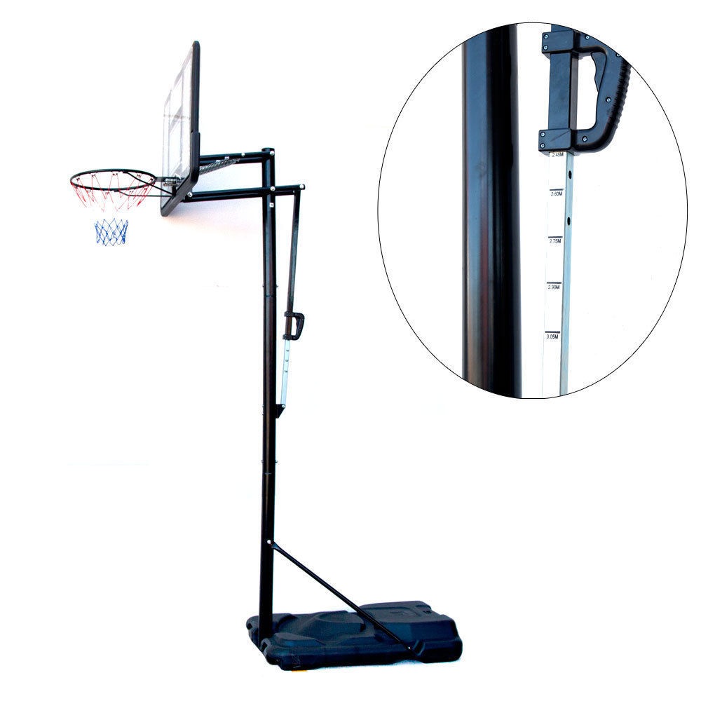 Height Adjustable Portable Basketball Backboard Stand System Rim Net 2.