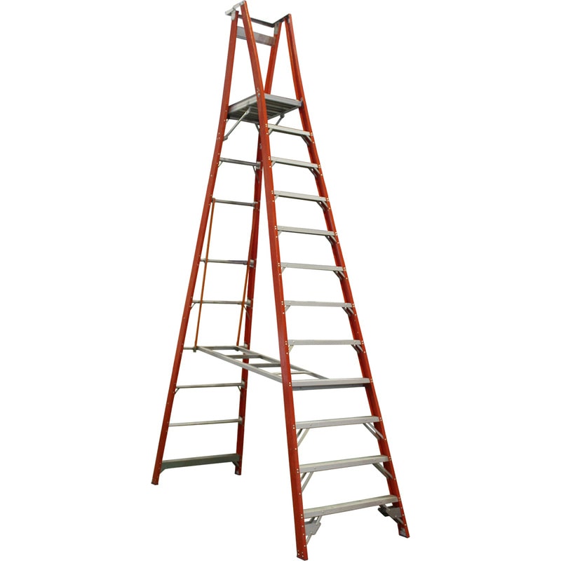 Indalex 12 Step Fibreglass Platform Ladder w Wheels Buy Platform