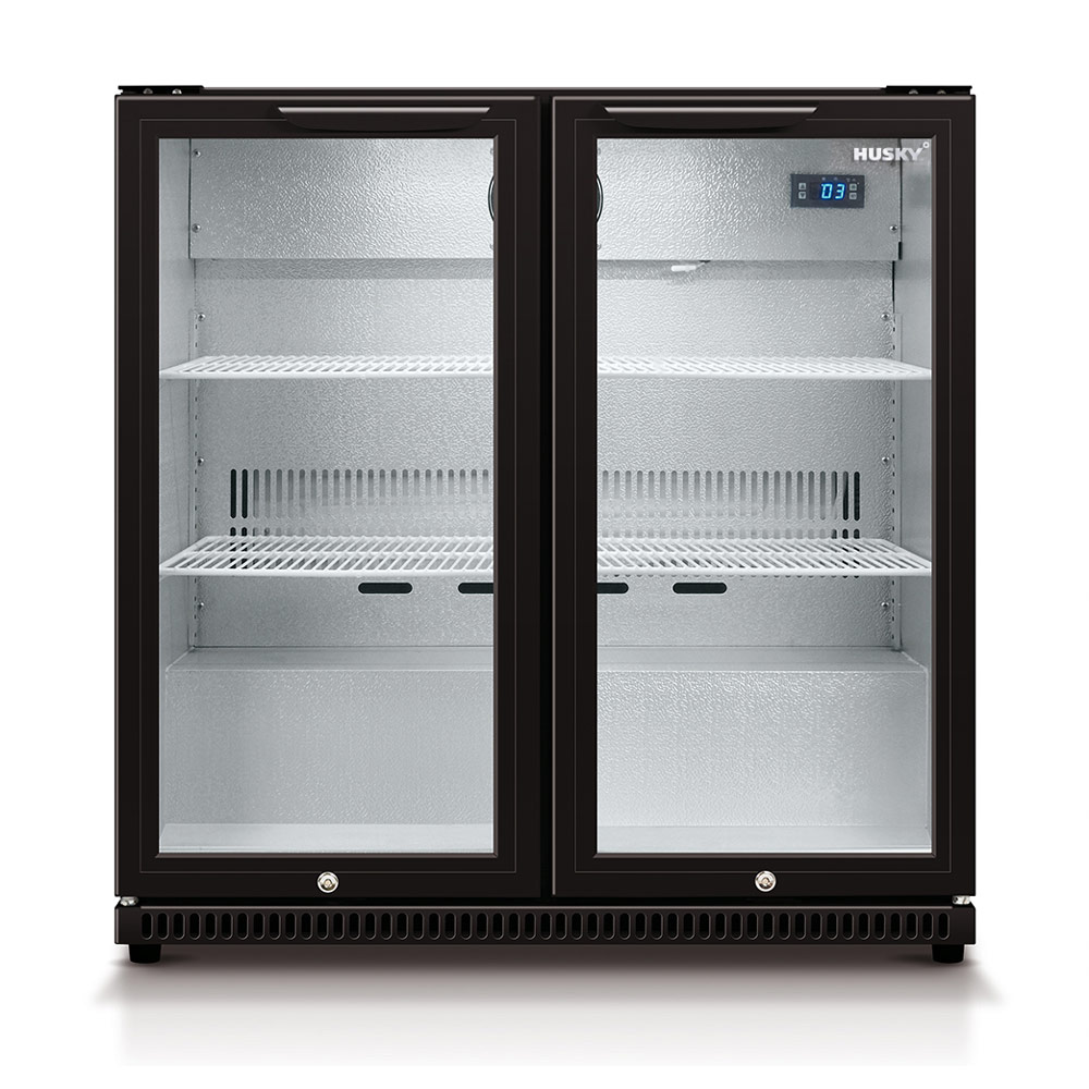 Double Glass Door Bar Fridge in Black Buy Bar Fridges 5060055578683