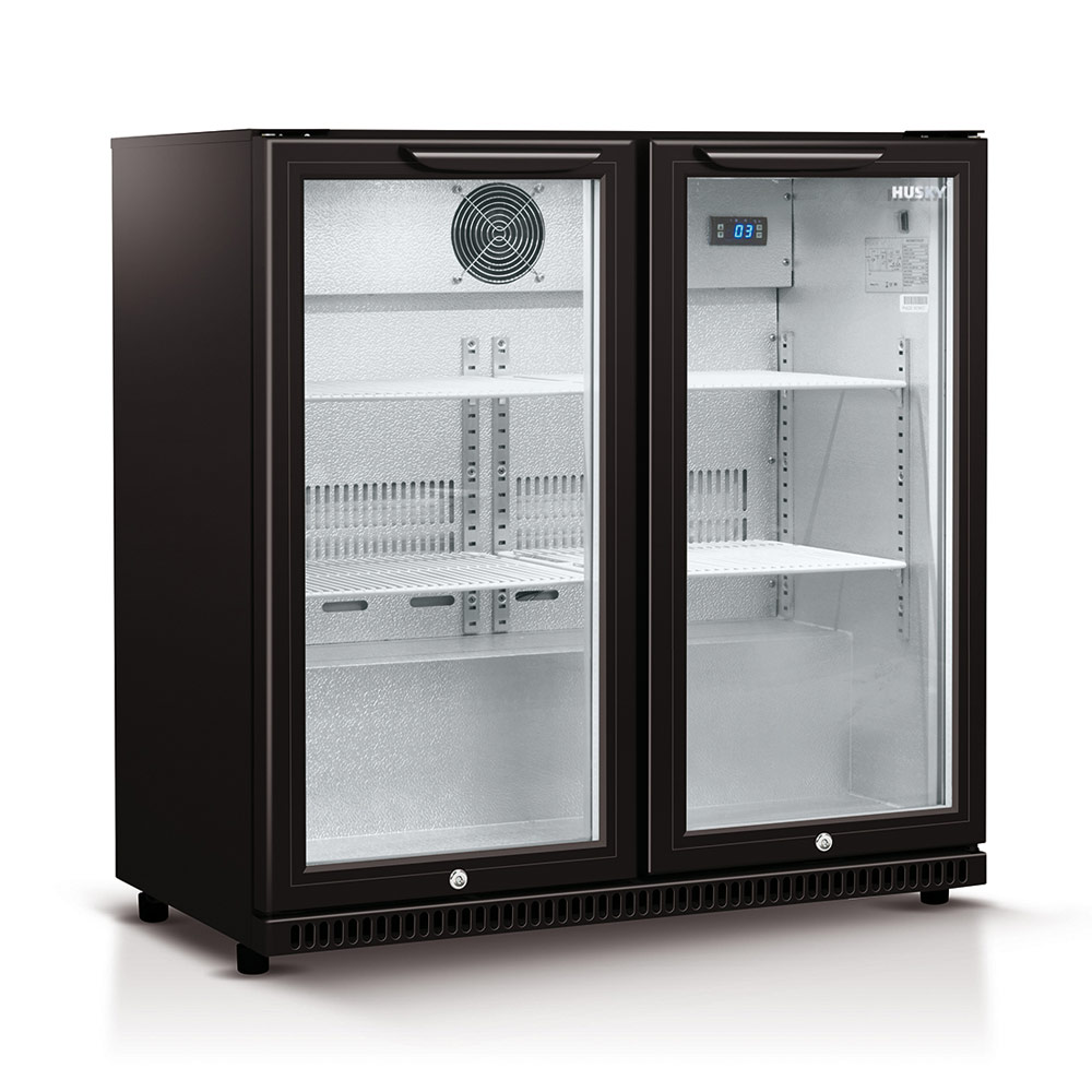 Double Glass Door Bar Fridge in Black Buy Bar Fridges 5060055578683