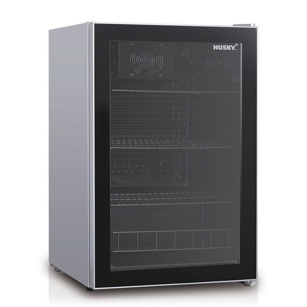 Husky 130L Single Glass Door Under Counter Bar Fridge & Drink Chiller