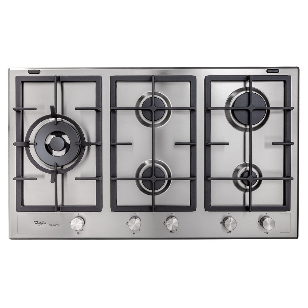 Whirlpool 90cm iXelium 5 Burner Stainless Steel Gas Cooktop Hob