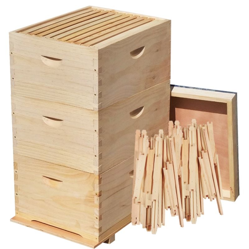 Full Depth Triple Beehive w/ 30 Unassembled Frames Buy Beekeeping