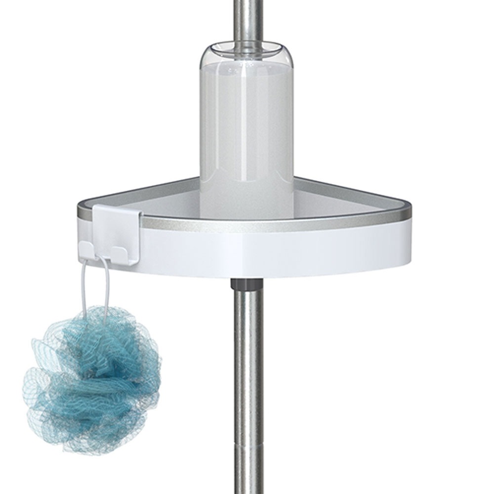 BETTER LIVING HiRISE 4 Tension Shower Caddy with Mirror White