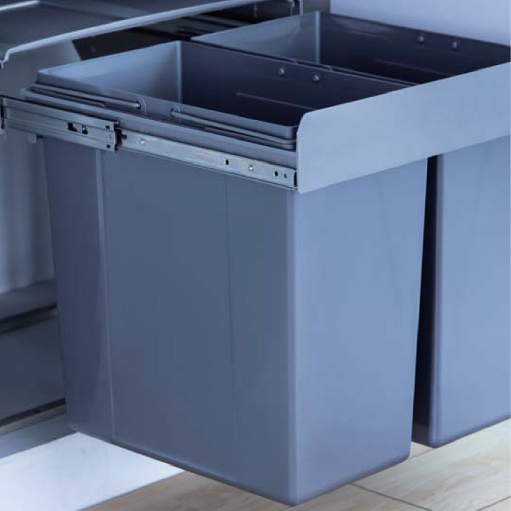 ELITE VALET 90L Twin Side Mounted SlideOut Concealed Waste Bin (60cm cupboard) Buy Kitchen