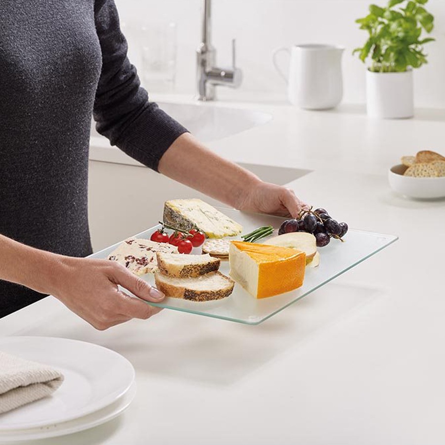 JOSEPH JOSEPH 40cm x 30cm Glass Worktop Saver Silver Buy Chopping