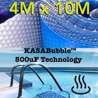 SILVER SOLAR SWIMMING POOL COVER 500 MICRON OUTDOOR BUBBLE BLANKET 10.0 X 4.0M