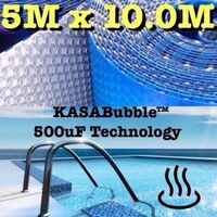 SILVER SOLAR SWIMMING POOL COVER 500 MICRON OUTDOOR BUBBLE BLANKET 10.0 X 5.0M