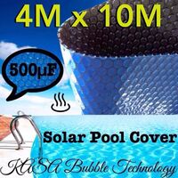 BLUE / BLACK 500 MICRON KASABubble TECHNOLOGY SWIMMING POOL COVER 4 x 10m