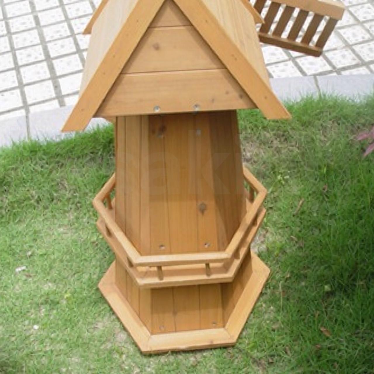 NEW 90CM WOODEN WINDMILL GARDEN ORNAMENT PLANT HOLDER OUTDOOR STATUE