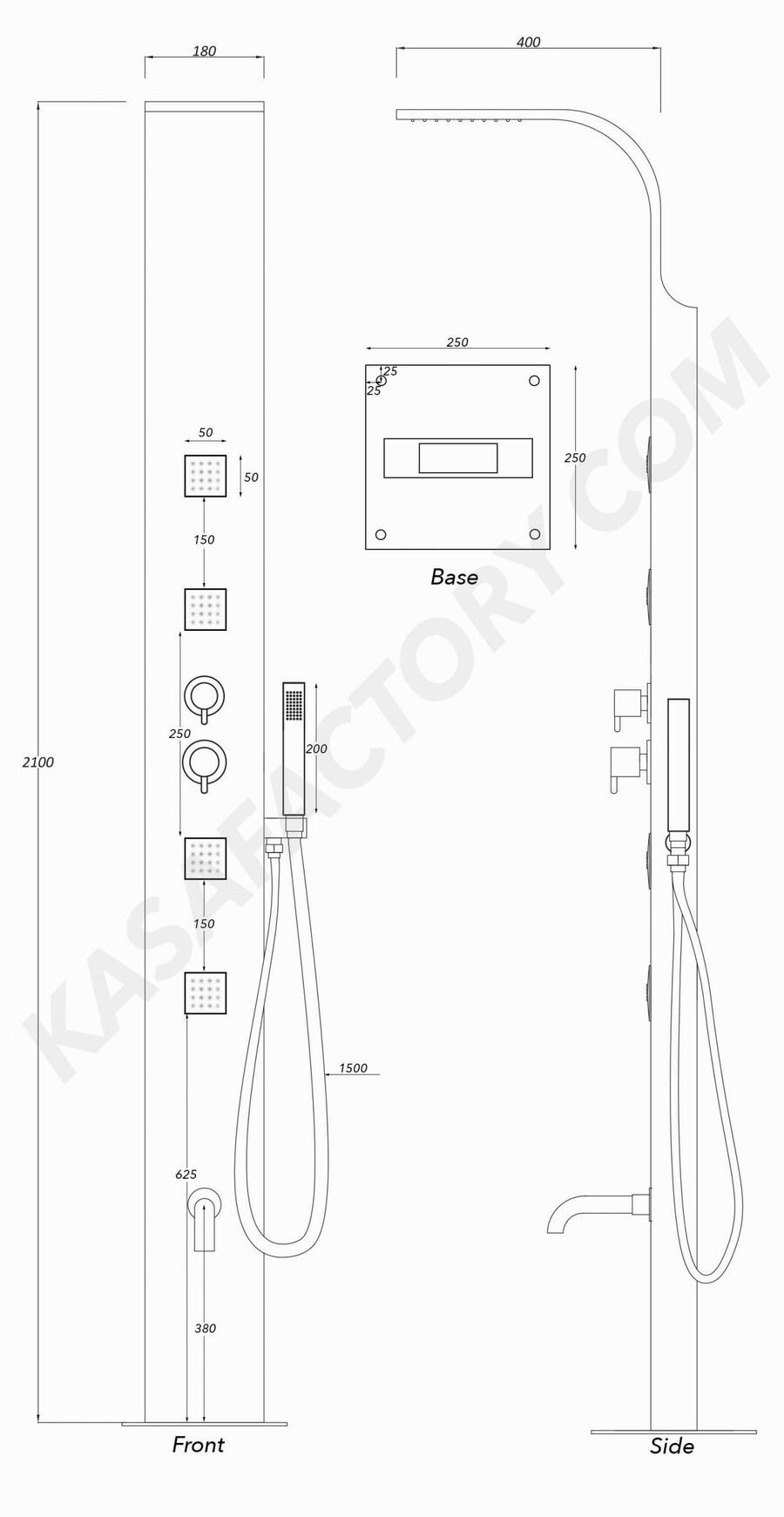 Quality Stainless Steel Outdoor Shower Plumbed Pool Garden Backyard