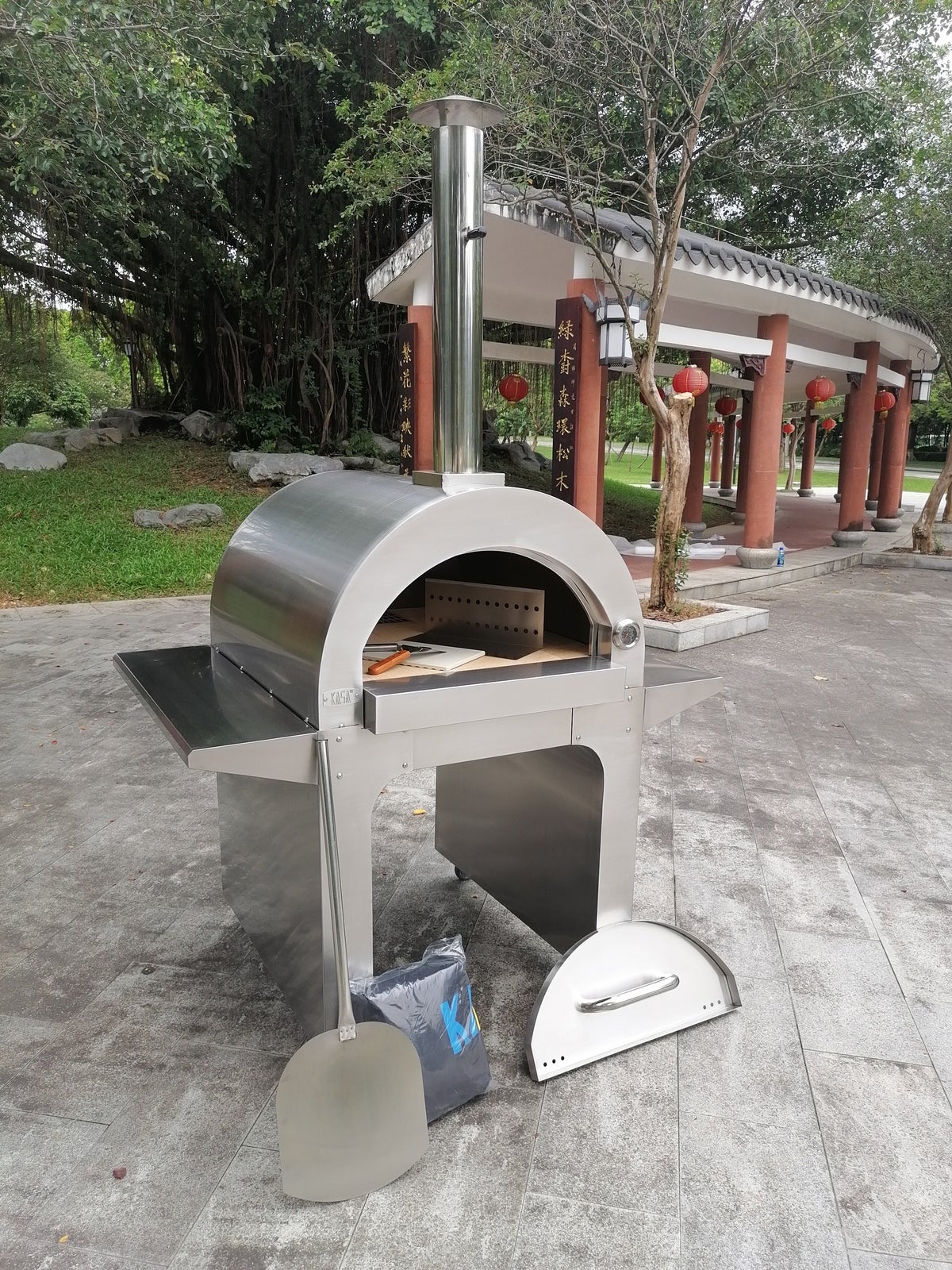 New Extra Large Outdoor Stainless Steel Portable Wood Fired Pizza Oven Bbq Buy Outdoor Pizza 3970