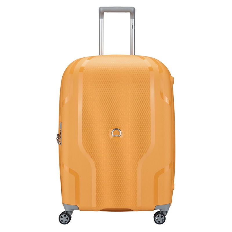orange hard suitcase