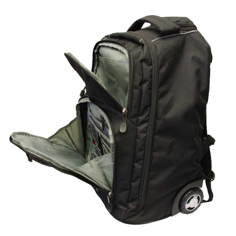 High Sierra Freewheel 17inch Laptop Wheeled CarryOn Backpack Black