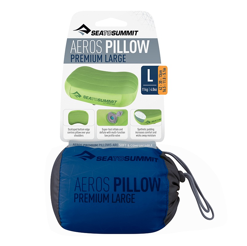 Sea To Summit Aeros Premium Pillow Large Blue Apilpremlnb