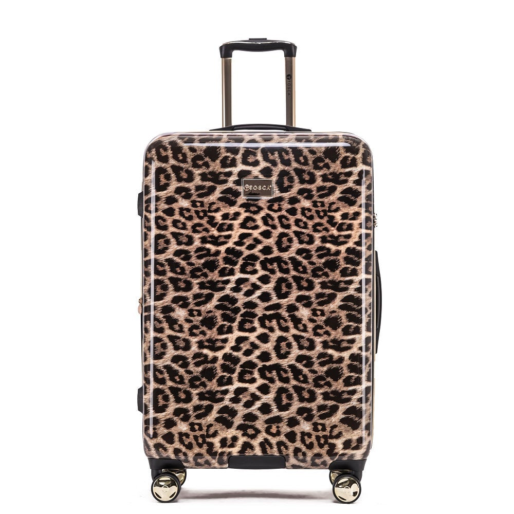 Tosca - 29in Large 4 Wheel Hard Suitcase - Leopard - 9325979056898