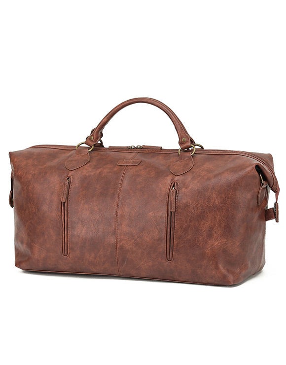 Tosca - VG001 Vegan Leather Duffle Bag - Brown | Buy Duffle Bags - 9325979058472