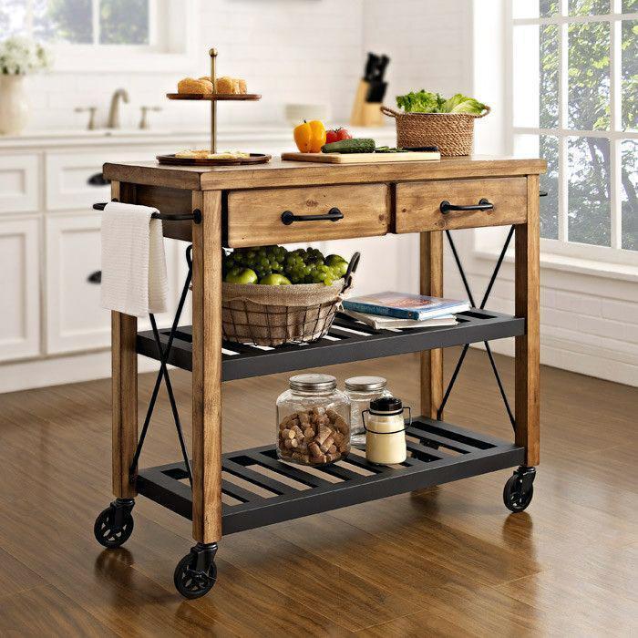 WOODEN WHEELY BUTLERS TROLLEY Buy Kitchen Islands & Trolleys 207958