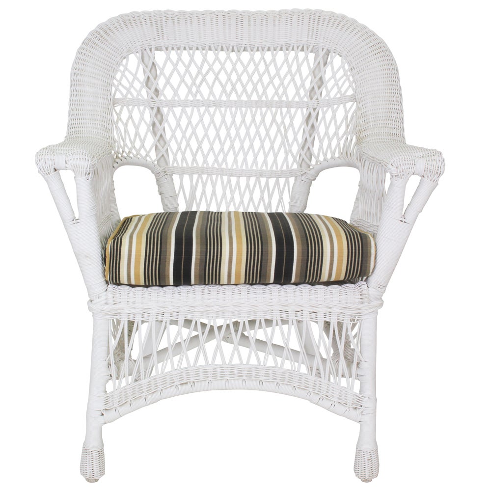 All Weather Wicker Paradiso White Patio Armchair With Cushion | Buy