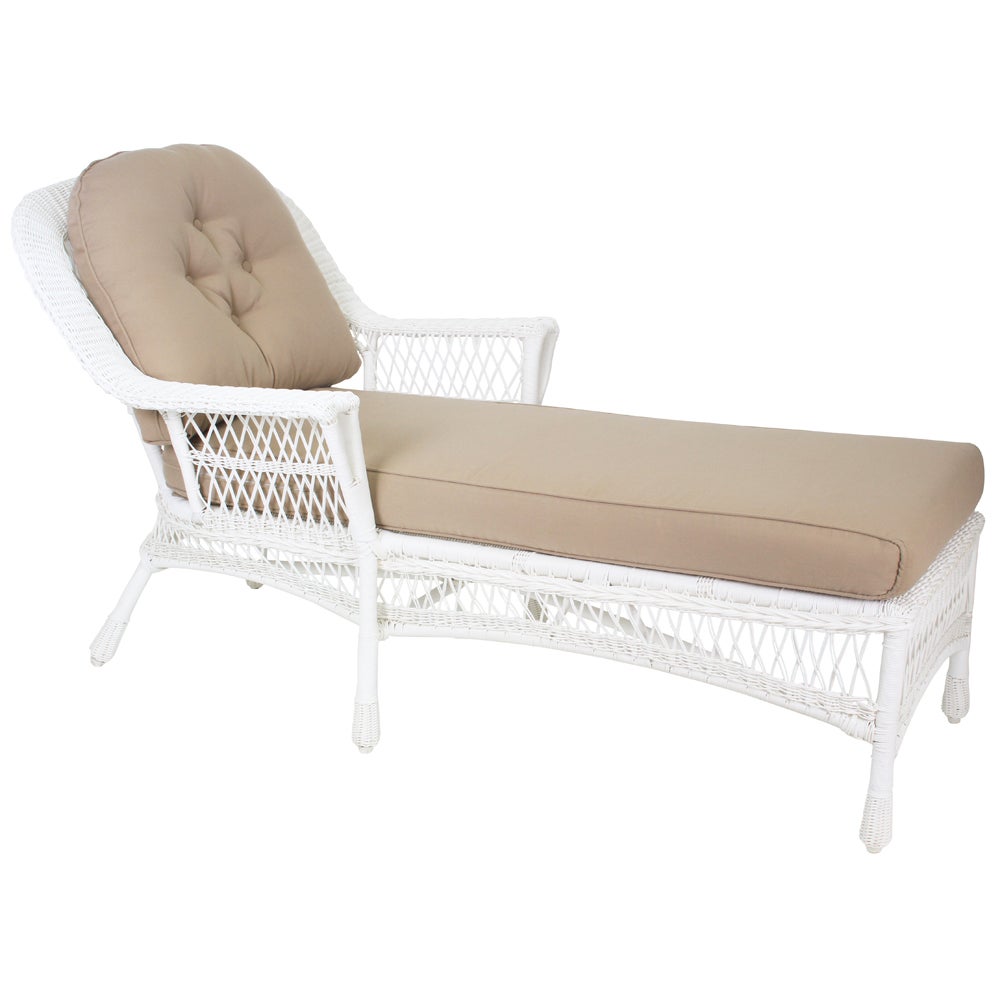 All Weather Wicker Paradiso White Patio Chaise Lounge | Buy Sun Lounges