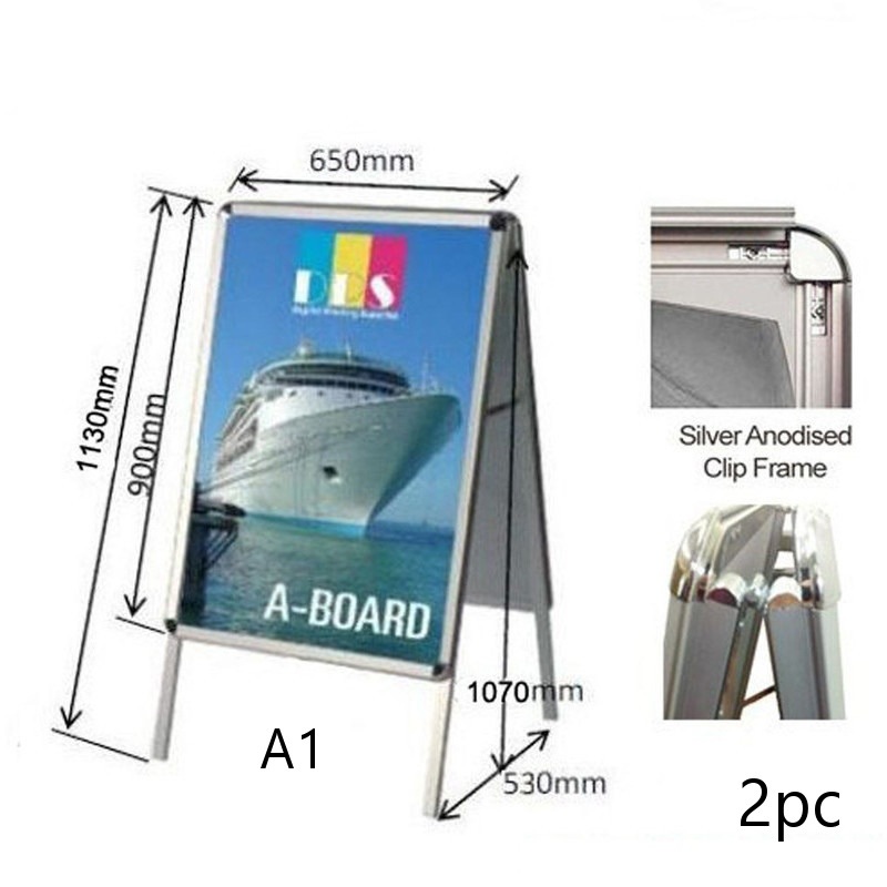 2pc A1 A Frame Sign Board Poster Stand in Silver Buy Display Boards