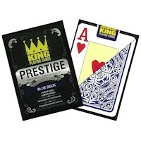 King "Prestige" 100% Plastic Playing Cards Poker Size Jumbo Index Blue Deck
