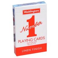 Waddingtons Playing Cards No. 1 Linen Finish Single Pack (Blue or Red)