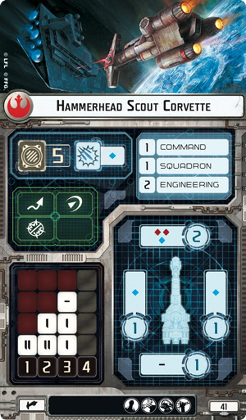 Star Wars Armada Miniatures Game-Hammerhead Corvette