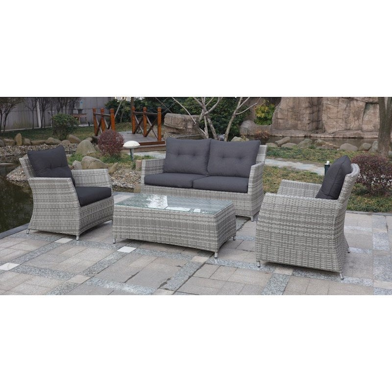 Miami 4 Piece Outdoor Lounge Setting Double String Grey Buy 4